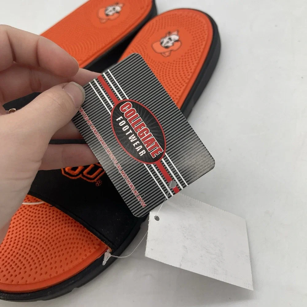 Oklahoma State University Slides Womens 6 US ISlide Primary Sandals NEW